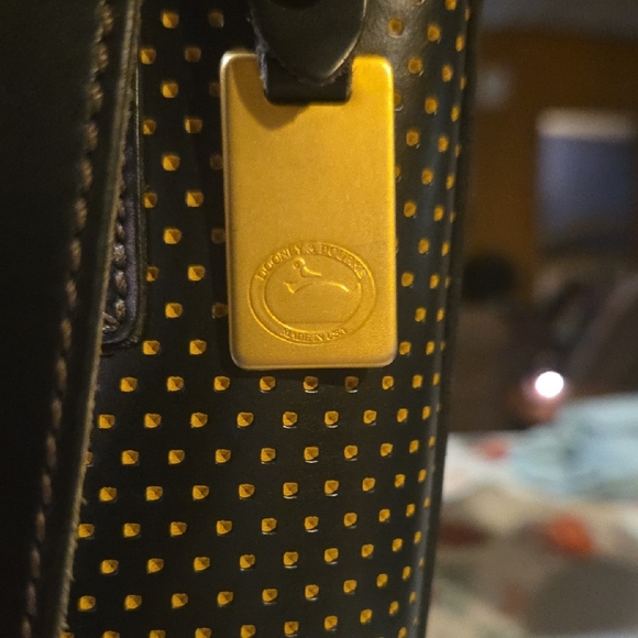 Dooney & Bourke Black and Gold Tote - Picture 2 of 14